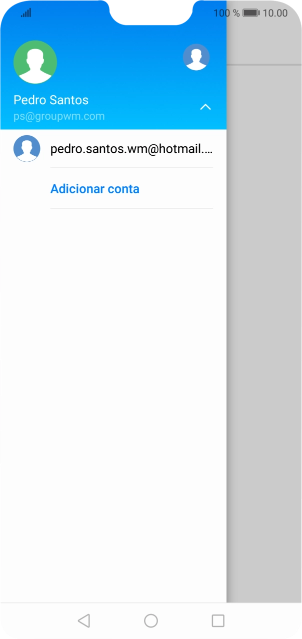 Prima a conta de e-mail pretendida.