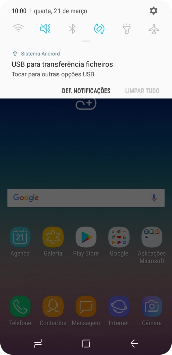 Prima Tocar para outras opções USB..