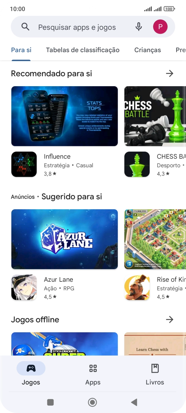 Prima a caixa de pesquisa.