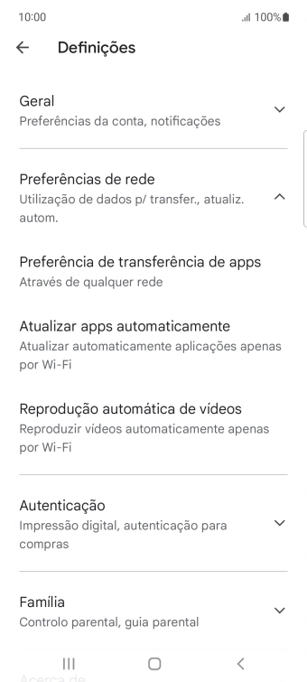 Prima Atualizar apps automaticamente.