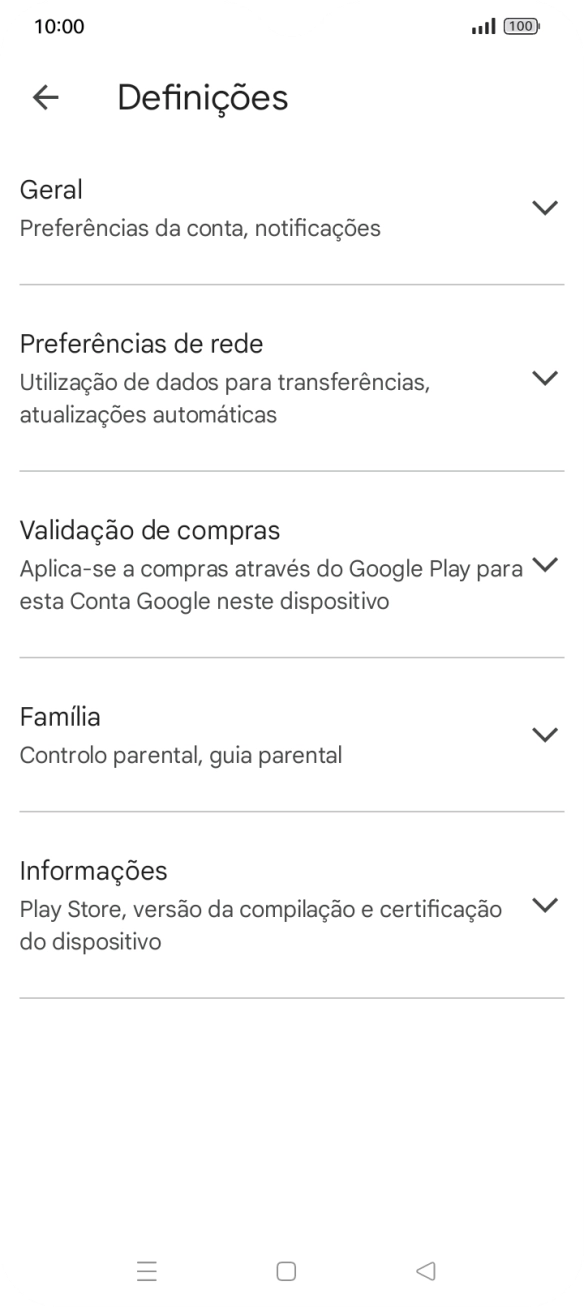 Prima Preferências de rede.