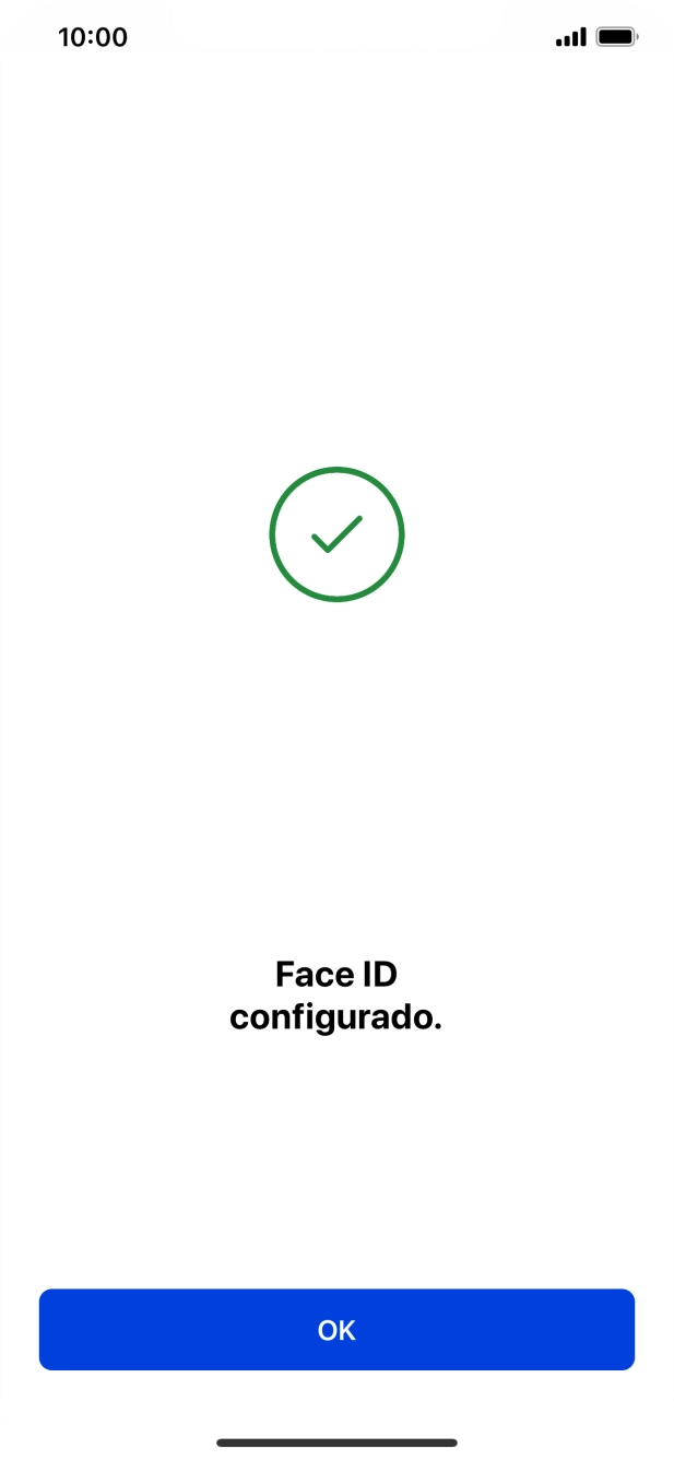 Prima OK. Se ainda não tiver escolhido um código de bloqueio do telefone, introduza um código à escolha duas vezes de seguida.