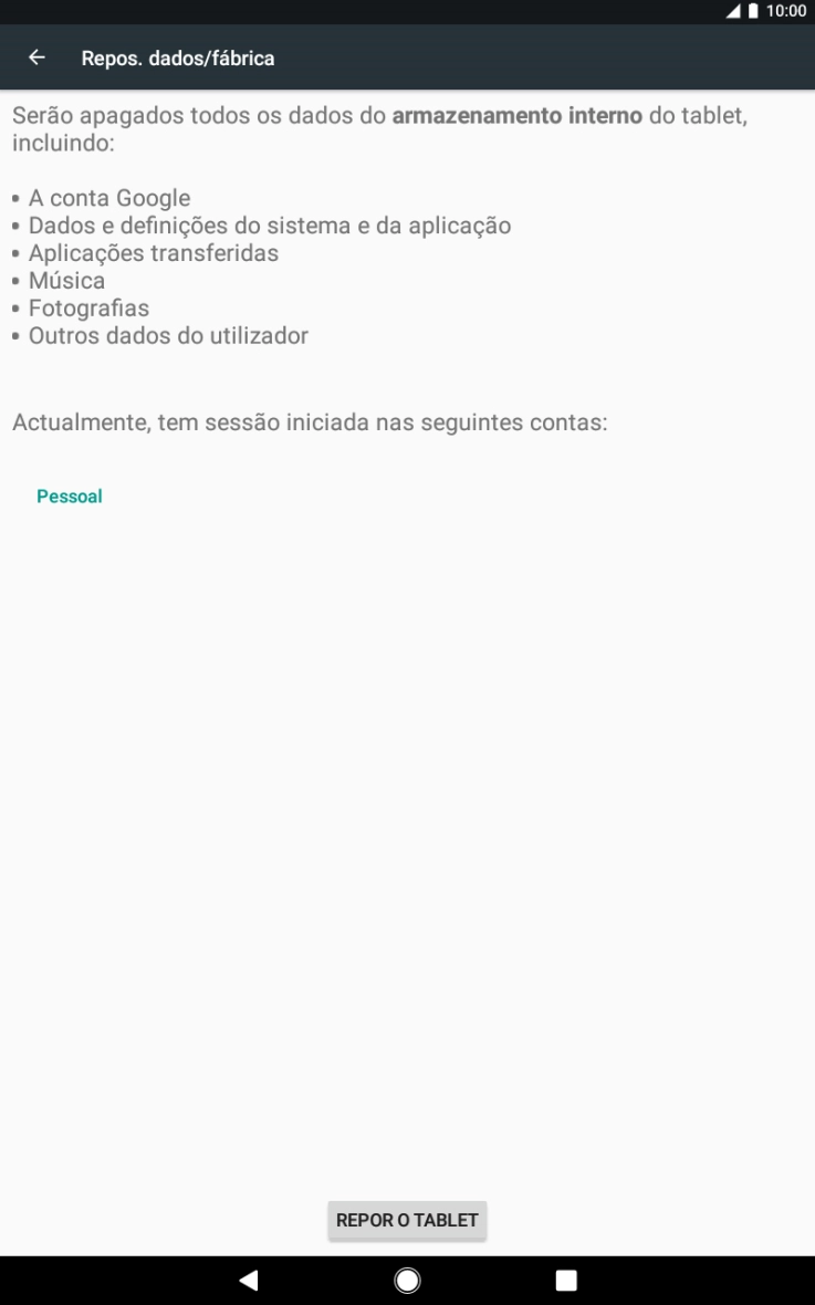 Prima REPOR O TABLET.