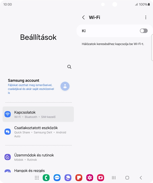 Kattints a csúszkára a funkció bekapcsolásához.