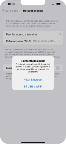Se o Wi-Fi estiver ativado, prima Só USB e Wi-Fi .
