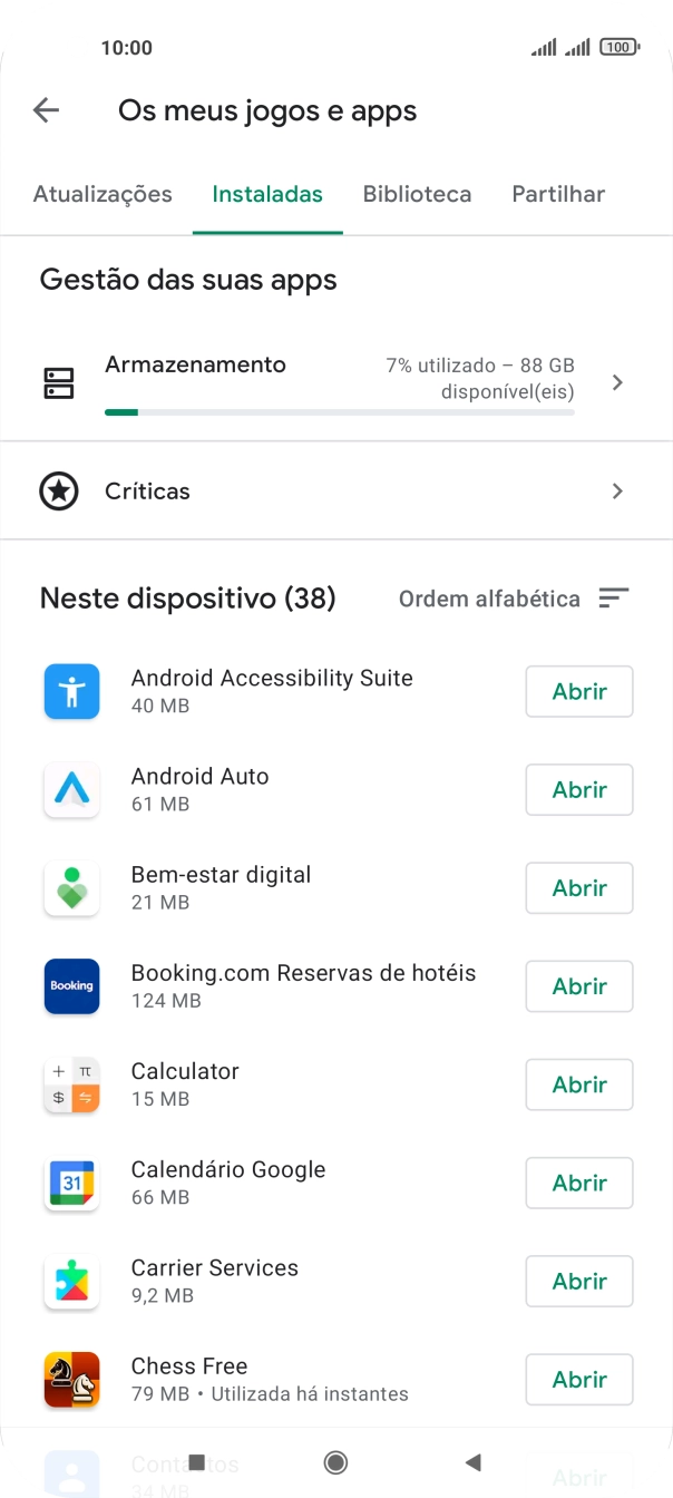 Prima a app pretendida.