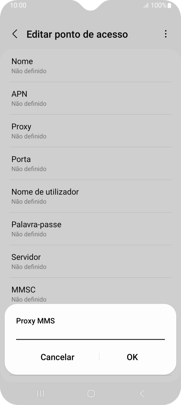 Introduza iproxy.vodafone.pt e prima OK.