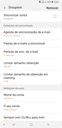 Prima Nome da conta.