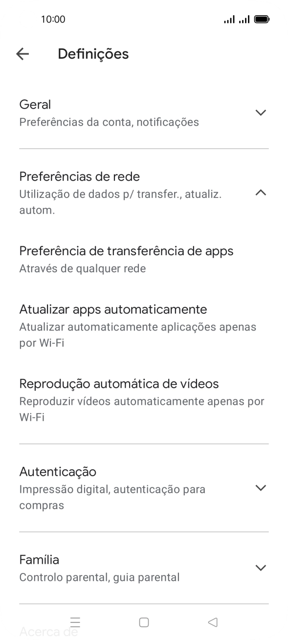 Prima Atualizar apps automaticamente.