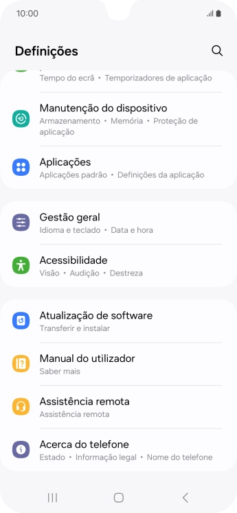 Prima Acerca do telefone.