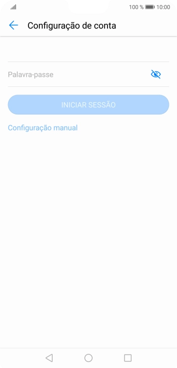 Prima Palavra-passe e introduza a password da sua conta de e-mail na Vodafone.