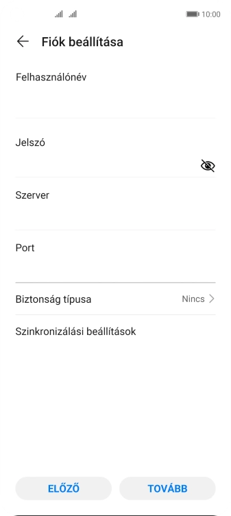 Válaszd a Biztonság típusa lehetőséget.