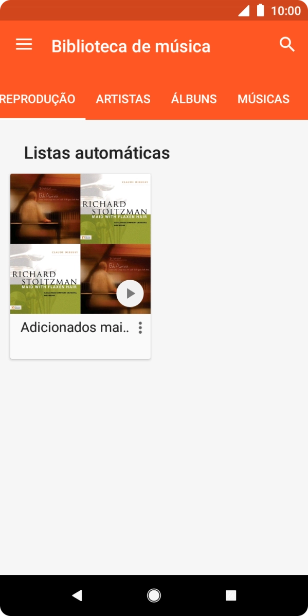 Prima a categoria pretendida e dirija-se ao ficheiro de música pretendido.