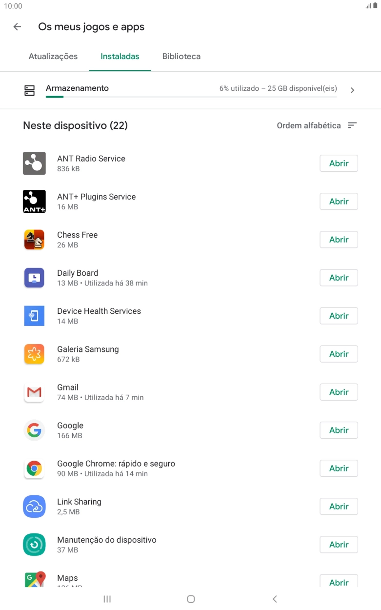 Prima a app pretendida.
