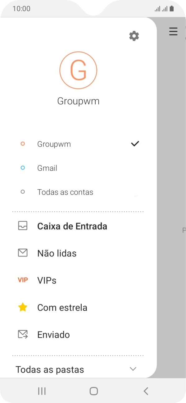 Prima a conta de e-mail pretendida.