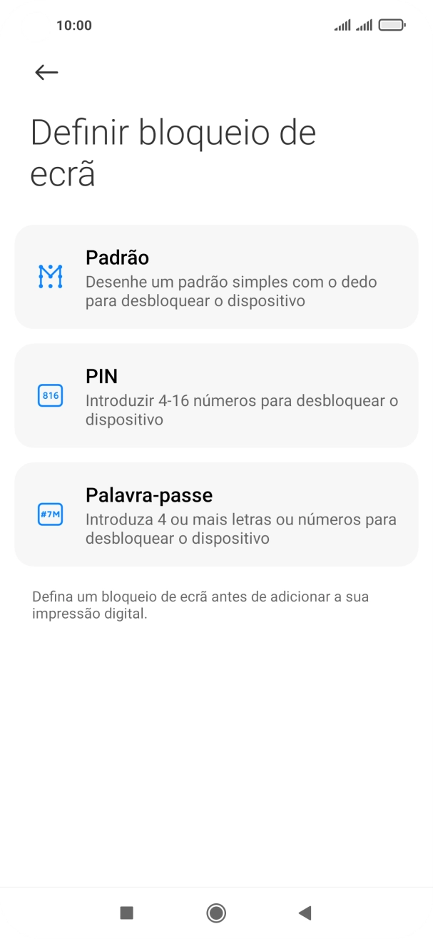Prima o código de bloqueio do telefone pretendido.