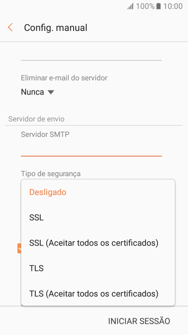Prima Desligado para desativar a função.