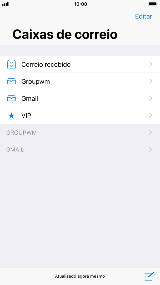 Prima a conta de e-mail pretendida.