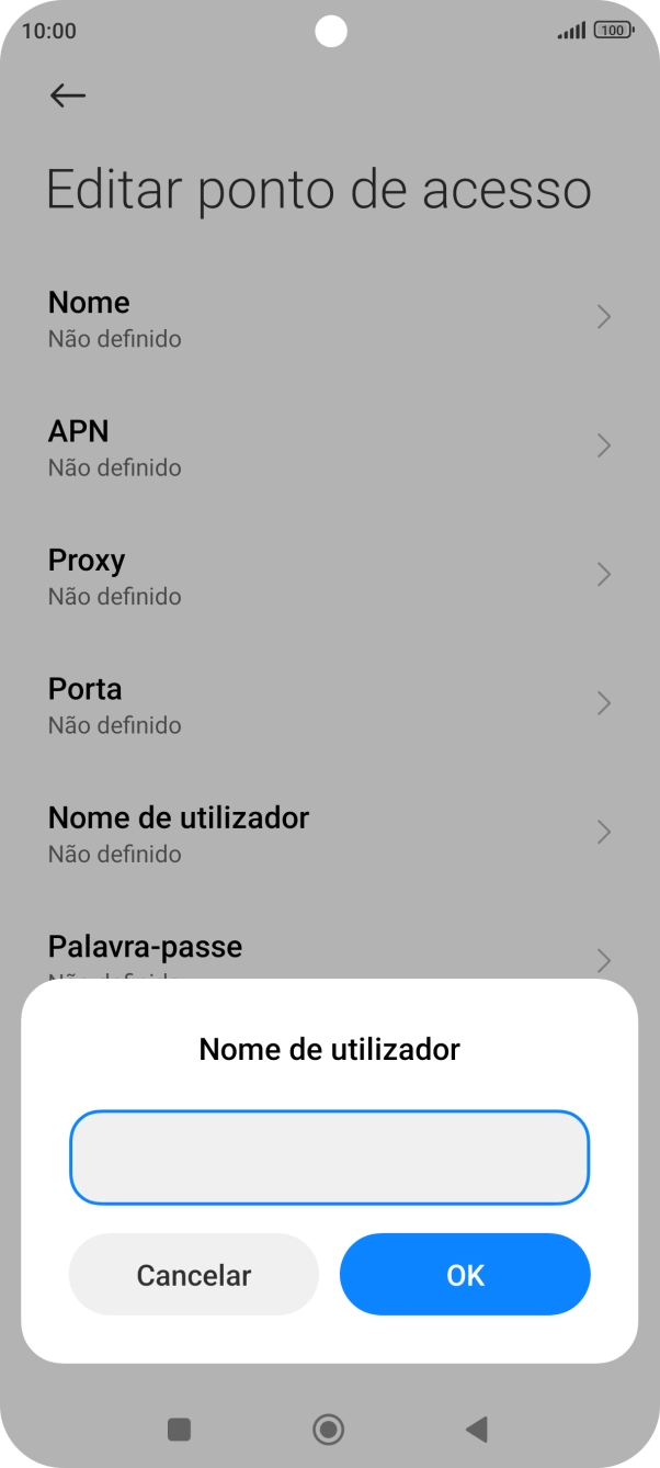 Introduza vodafone e prima OK.