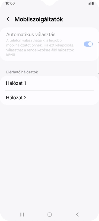 Válaszd ki a kívánt hálózatot.