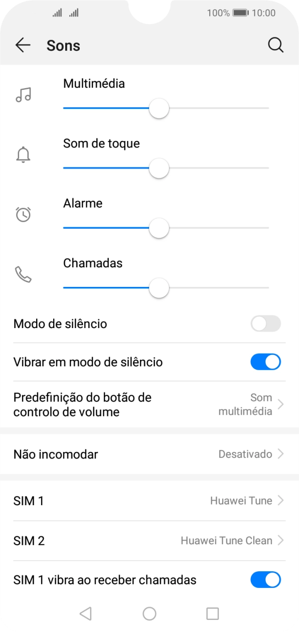 Prima o cartão SIM pretendido.