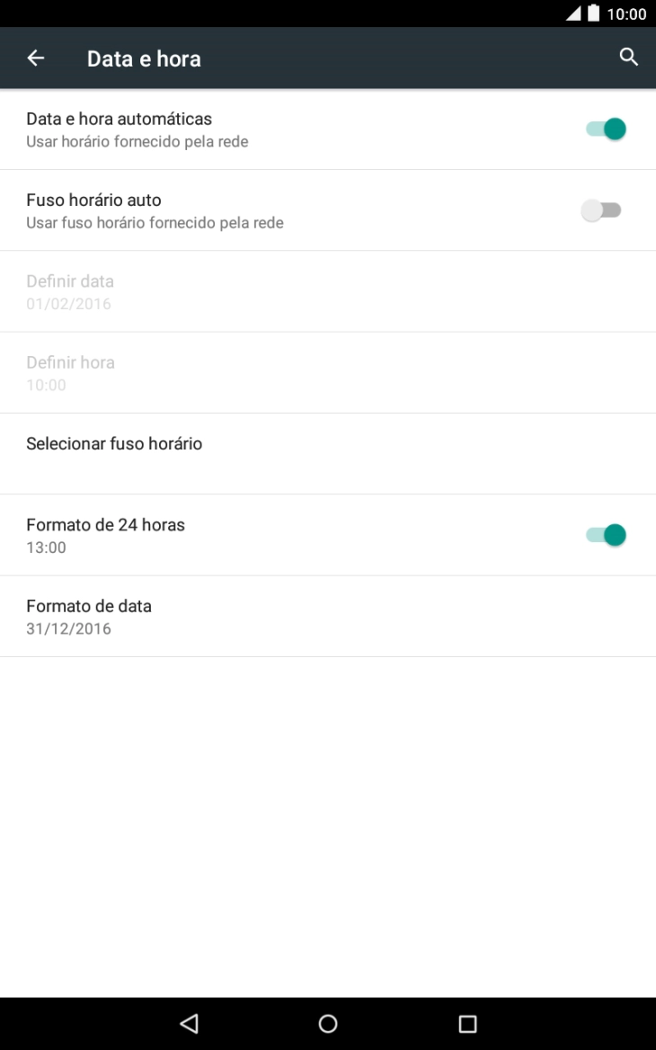 Prima Fuso horário auto para ativar a função.