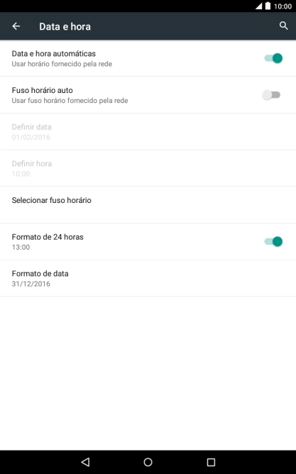 Prima Fuso horário auto para ativar a função.