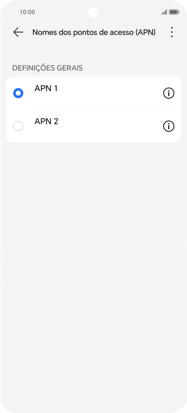 Prima o campo junto à ligação de dados para a ativar.