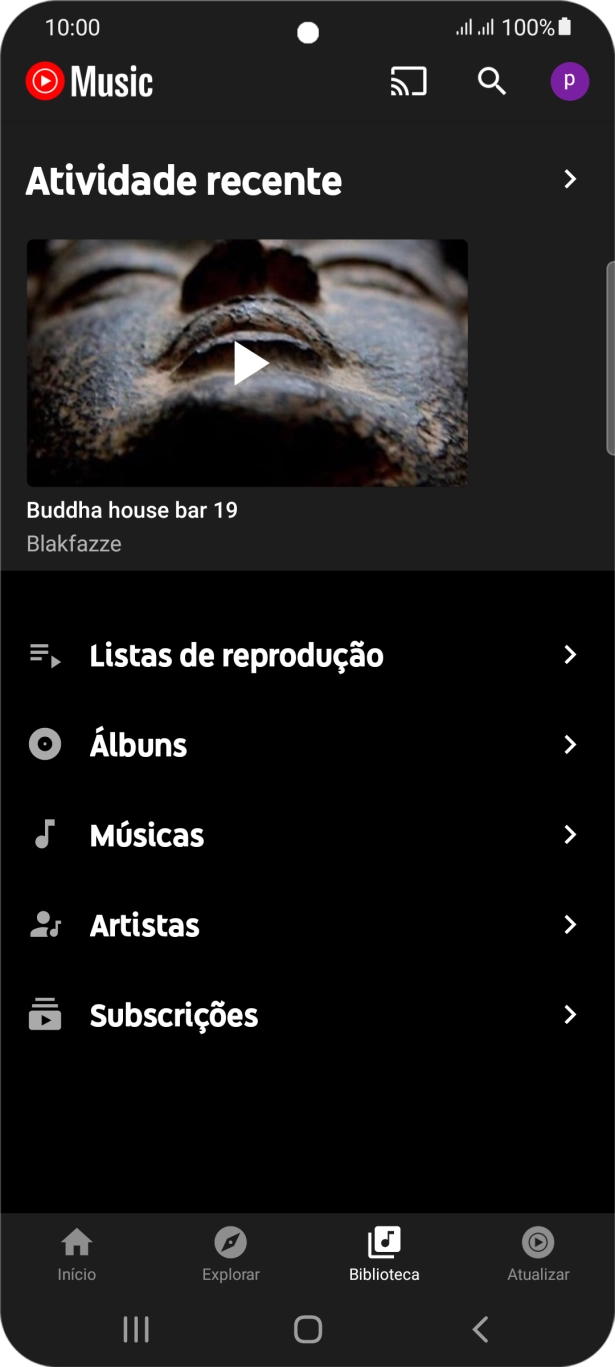 Prima a categoria pretendida e dirija-se ao ficheiro de música pretendido.