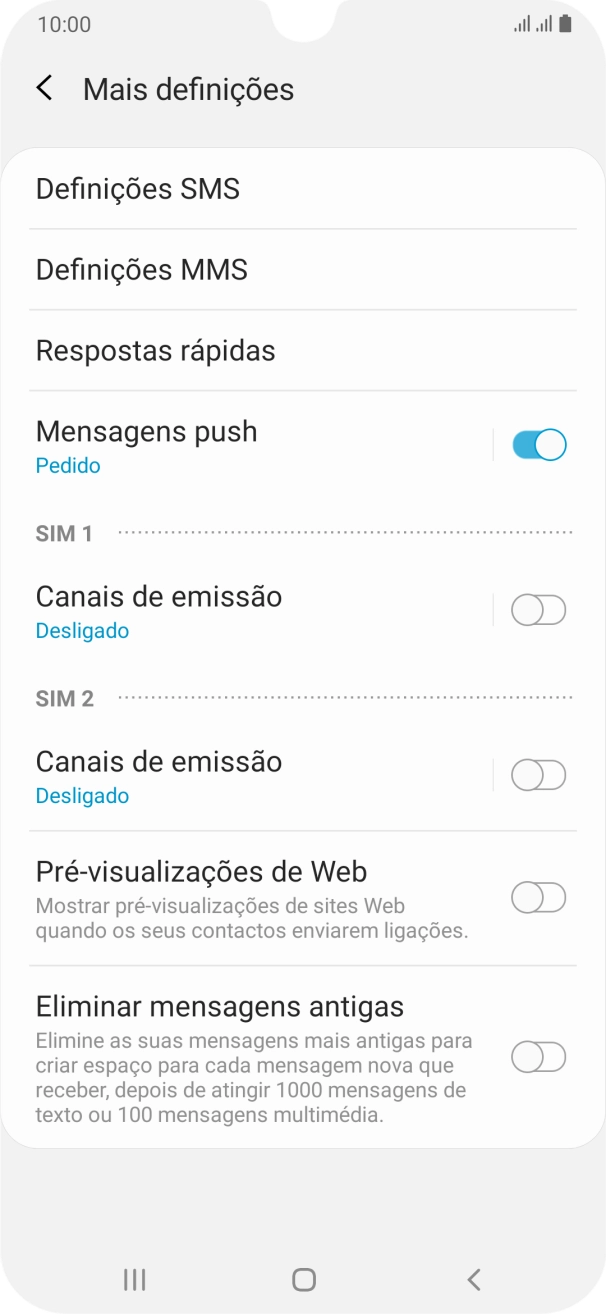 Prima Definições SMS.