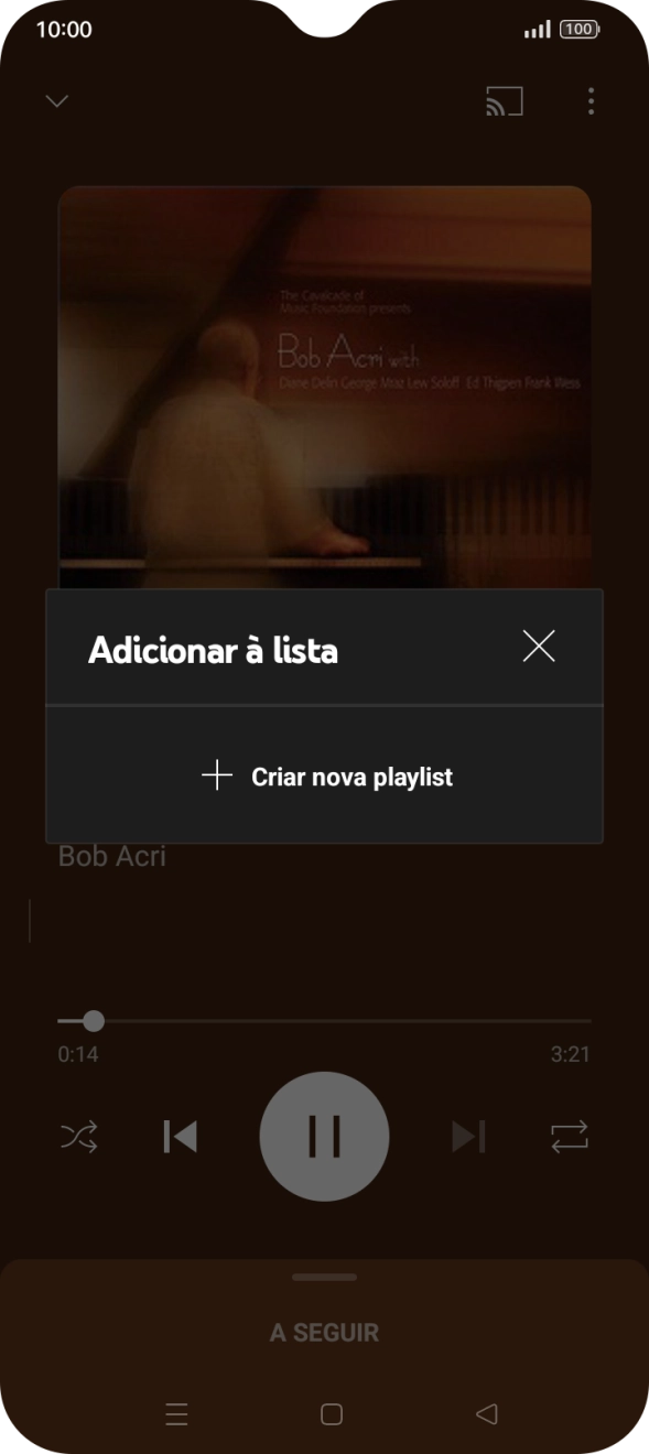 Prima Criar nova playlist.