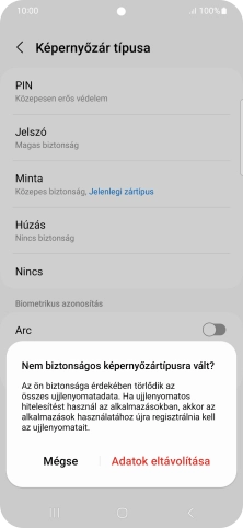 Válaszd az Adatok eltávolítása lehetőséget.