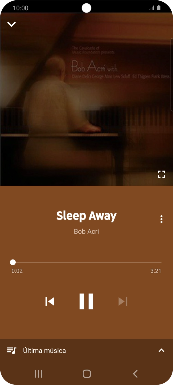 Prima a seta para a direita para ir para o ficheiro de música seguinte.