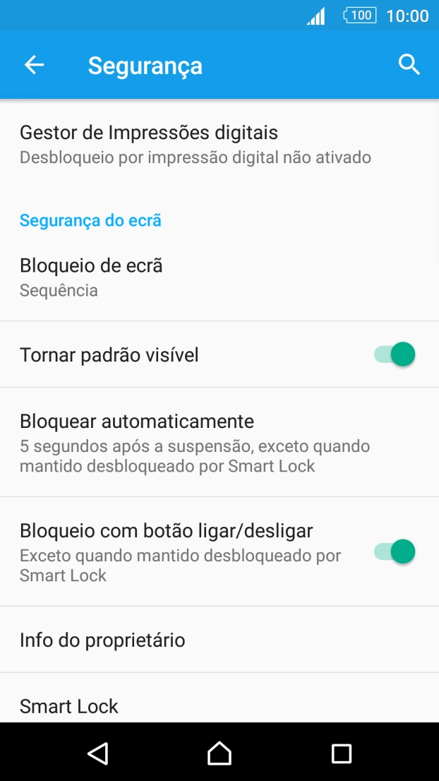 Prima Bloqueio de ecrã e introduza o código de bloqueio de telefone atual.