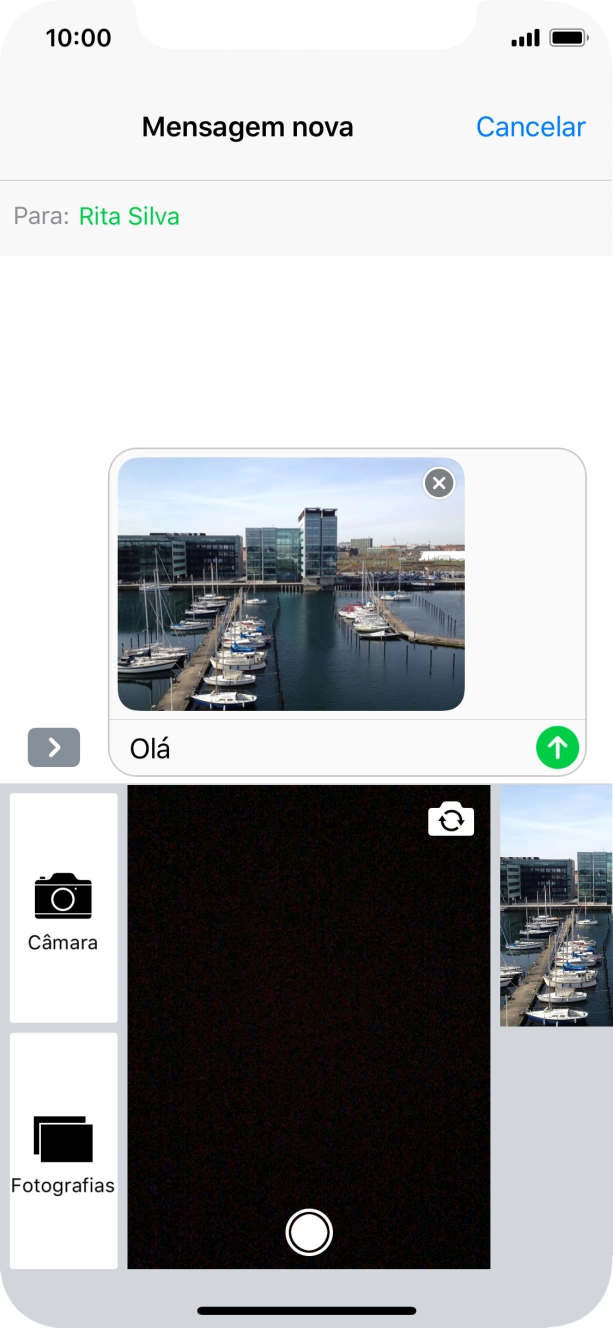 Prima o ícone para enviar.