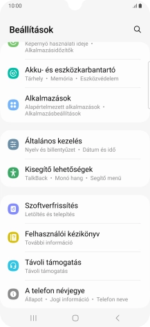 Válaszd az Általános kezelés lehetőséget.