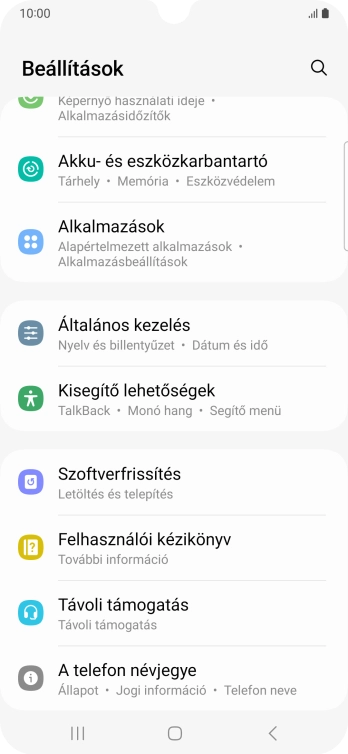 Válaszd az Általános kezelés lehetőséget.