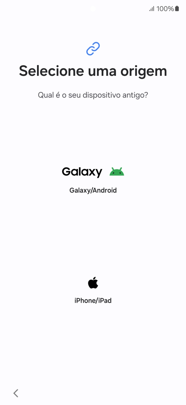 Prima a definição pretendida e siga as indicações no ecrã para transferir conteúdo de outro telefone.