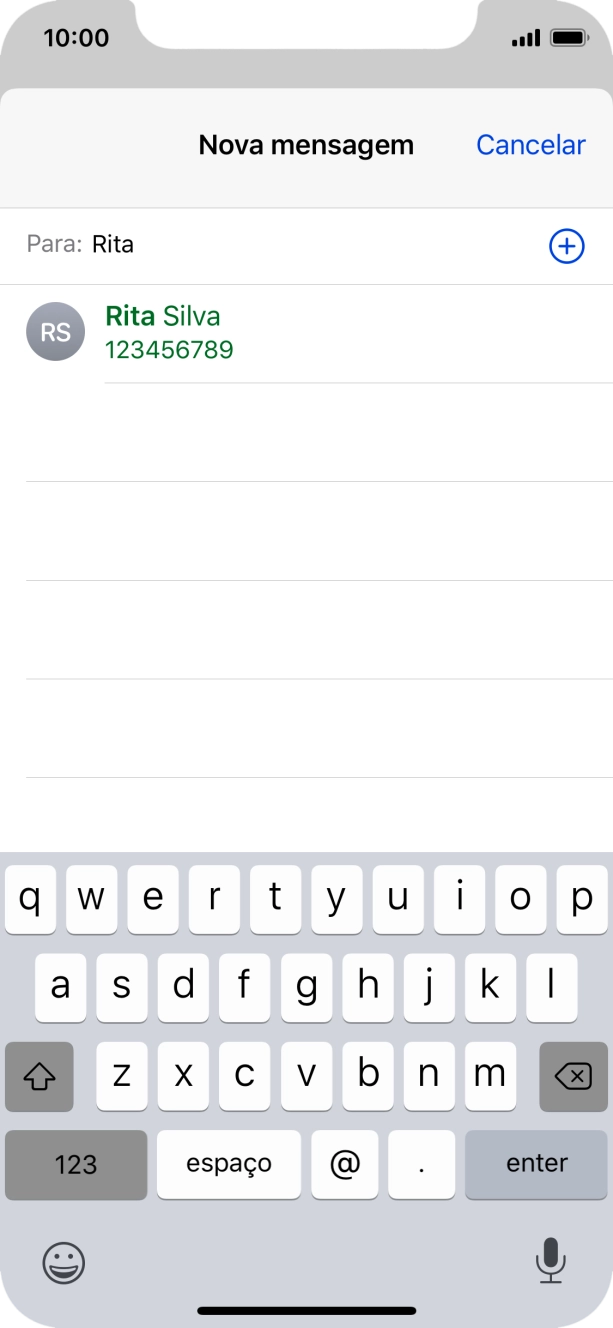 Prima o contacto pretendido.