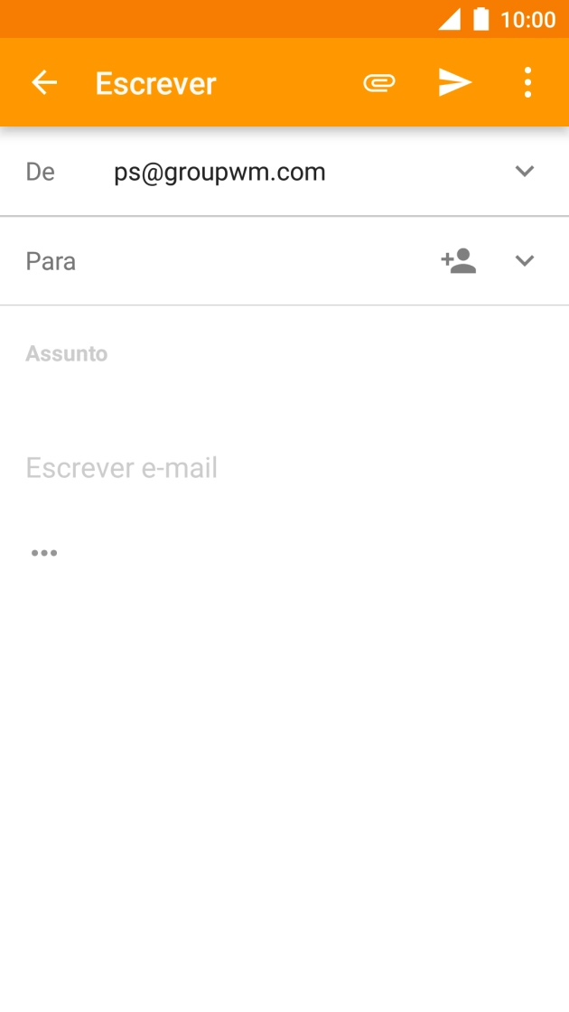 Prima a caixa de pesquisa e introduza as primeiras letras do nome do destinatário.