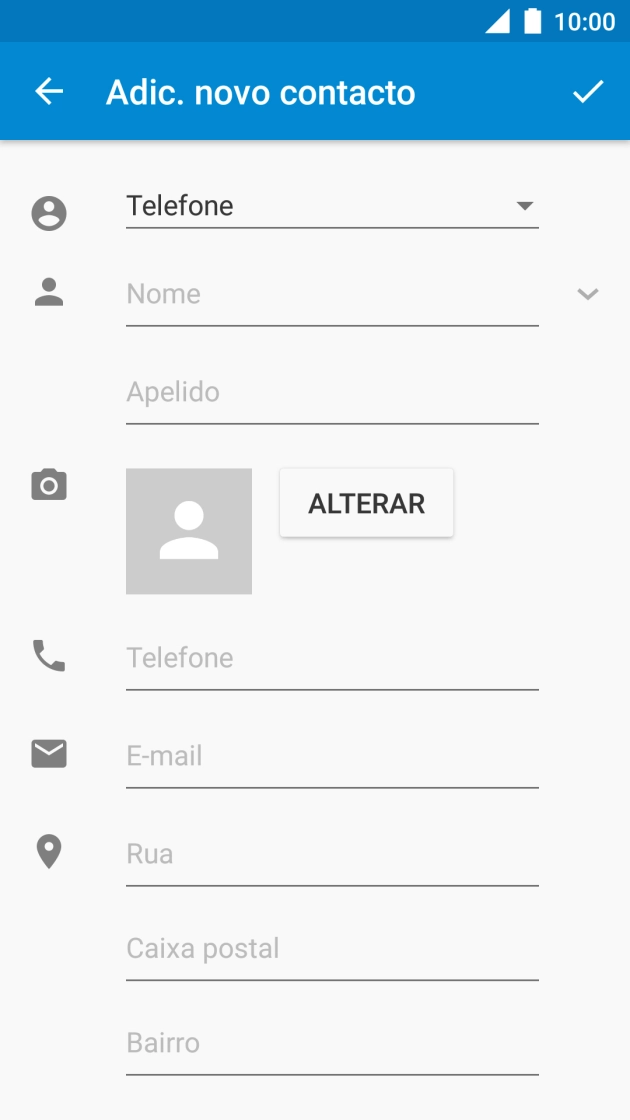 Prima a lista suspensa da lista de contactos.
