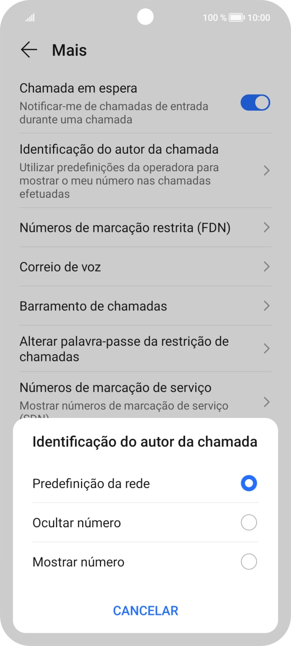 Prima Mostrar número para ativar a visualização do seu número.