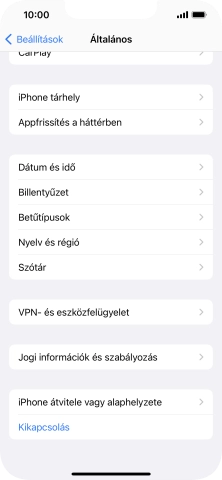 Válaszd az „iPhone átvitele vagy alaphelyzete” lehetőséget.