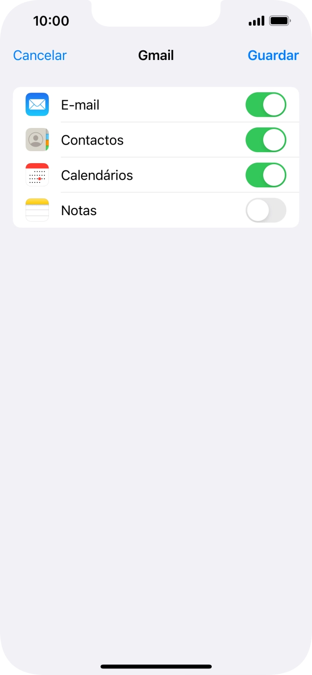 Se o ecrã mostrar esta imagem, a sua conta foi identificada e configurada automaticamente. Siga as indicações no ecrã para introduzir informações adicionais e concluir a configuração.
