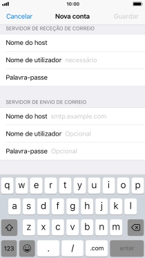 Prima Nome de utilizador e introduza o nome de utilizador da sua conta de e-mail.