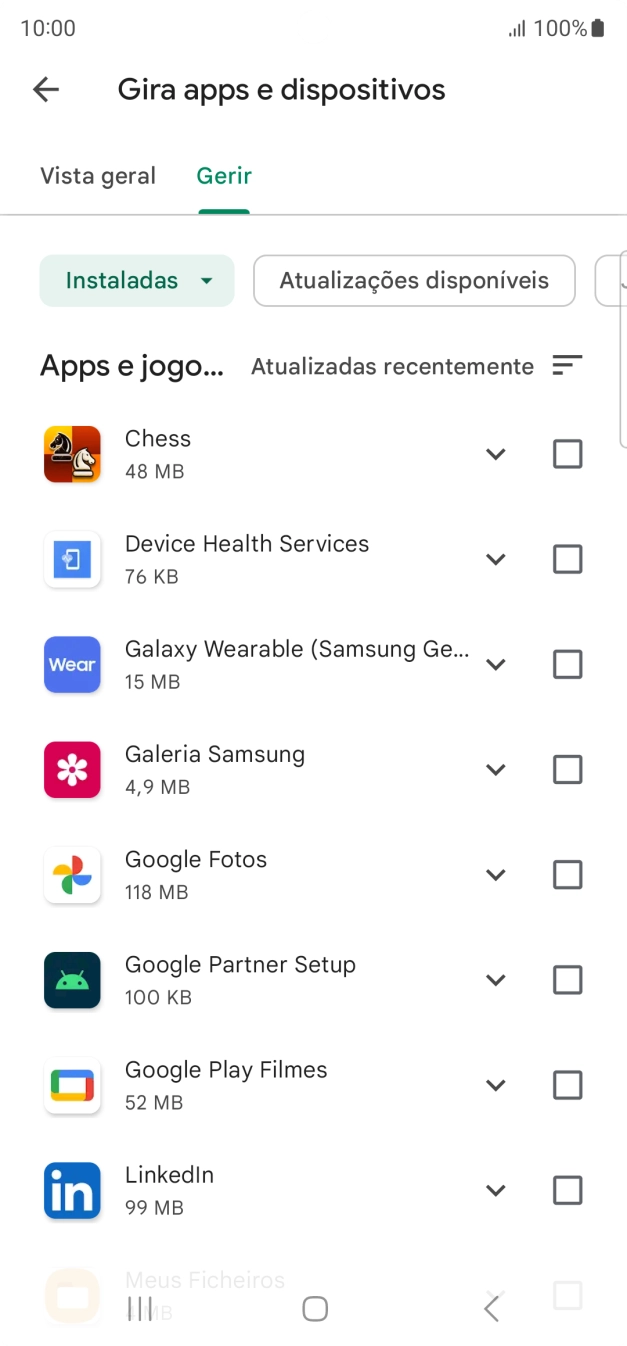 Prima a app pretendida.