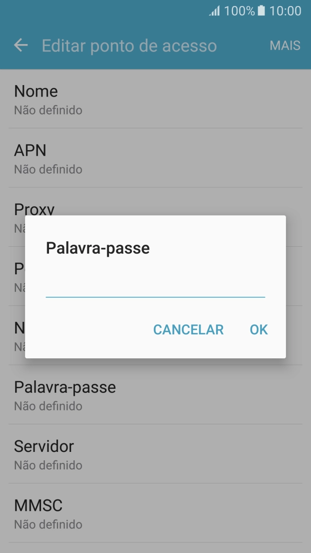 Introduza vodafone e prima OK.