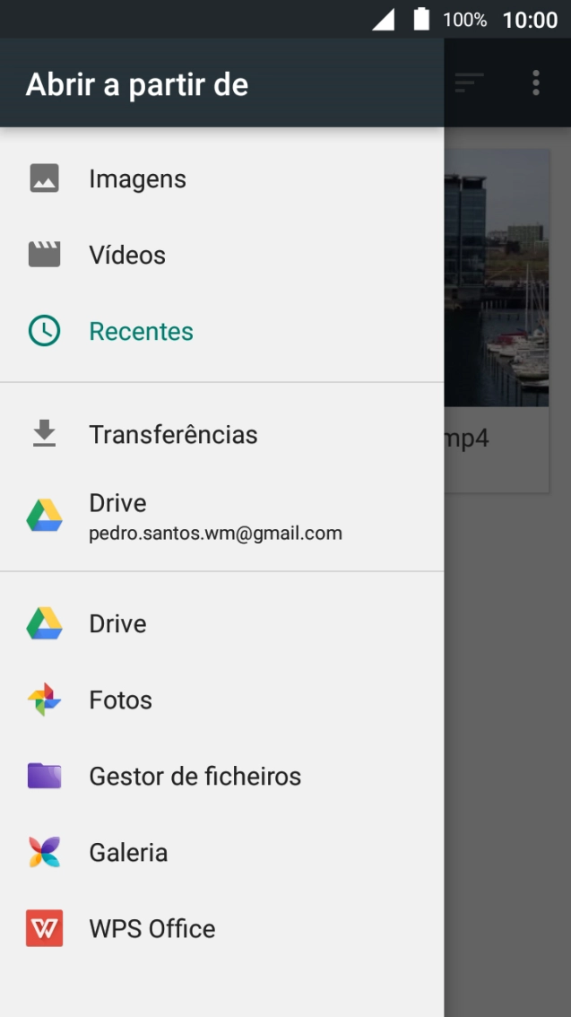 Prima Imagens e vá até à pasta pretendida.