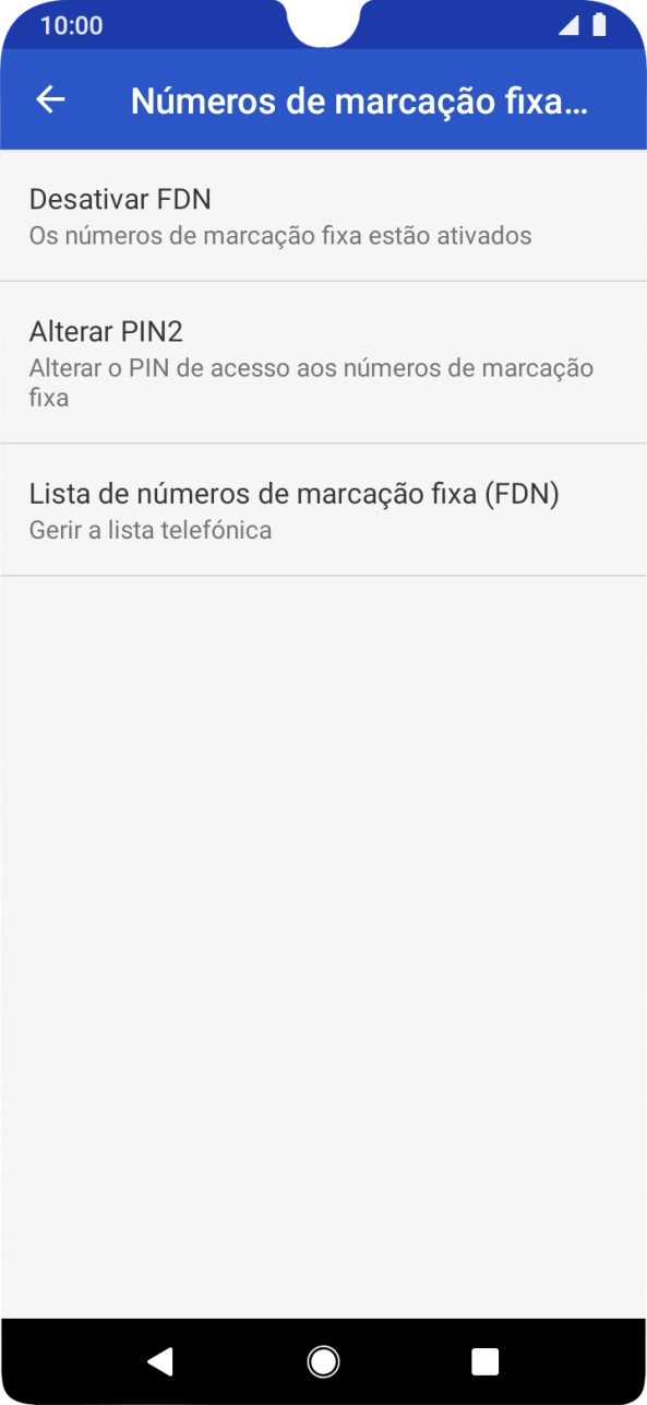 Prima Desativar FDN para desativar a marcação permitida.