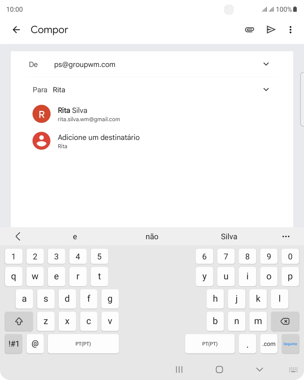 Prima o contacto pretendido.